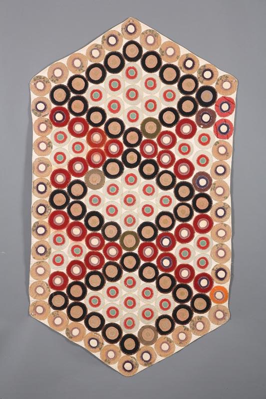 Appraisal: TABLE RUNNER American late th century wool and cotton Lozenge