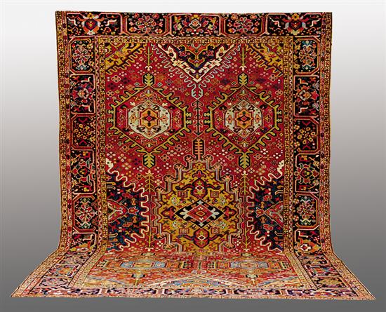 Appraisal: Antique Serapi carpet circa ' x ' Border intact at