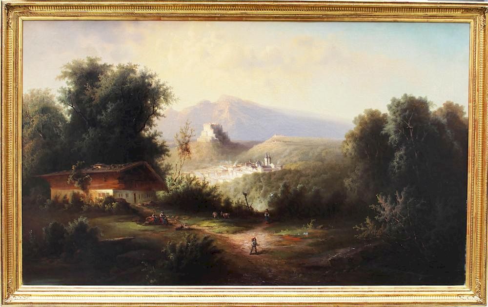 Appraisal: Franz Barbarini - Franz Barbarini - Romantic view of Salzburg