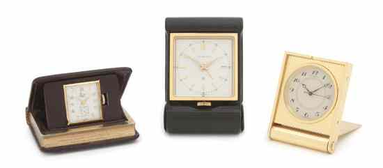 Appraisal: A Swiss Travel Alarm Clock retailed by Tiffany Co the