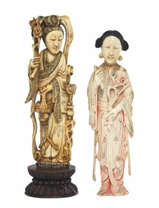 Appraisal: A Group of Two Chinese Carved Ivory Figures both of