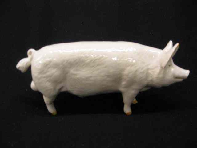 Appraisal: Beswick Porcelain Figurine of a Pig white ''Champion Wall'' ''