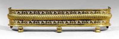 Appraisal: Pierced brass fender central diagonal band flanked by pierced grapes