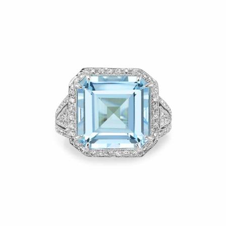 Appraisal: Blue Topaz and Diamond Ring Estimate -