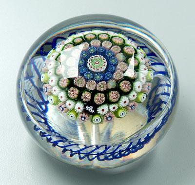 Appraisal: St Louis paperweight mushroom shaped bouquet of closely packed flowers