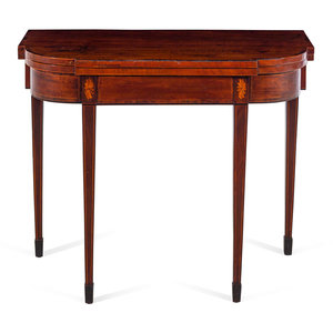 Appraisal: A Federal Satinwood Inlaid Mahogany Games Table Circa Height x