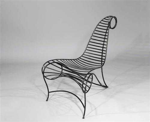 Appraisal: DUBREUIL ANDR CHAIR Spine Chair Metal painted black