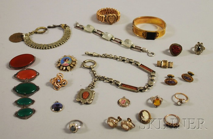 Appraisal: Small Group of Mostly Costume Jewelry including a gold-filled intaglio