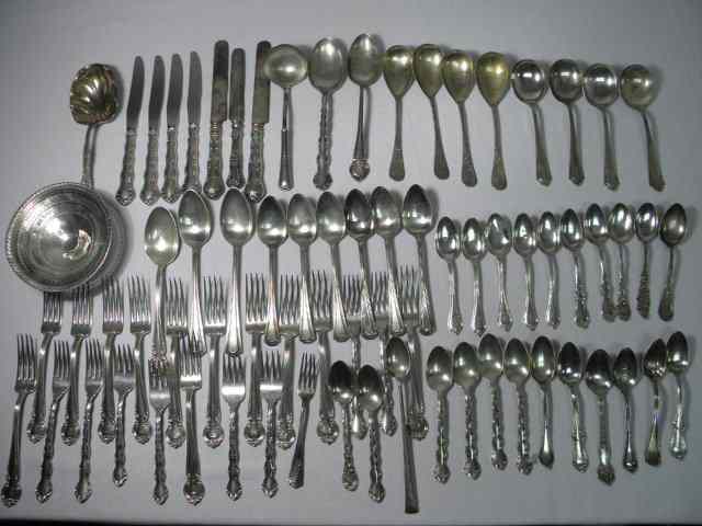 Appraisal: Group lot of assorted sterling silver Includes various partial sets