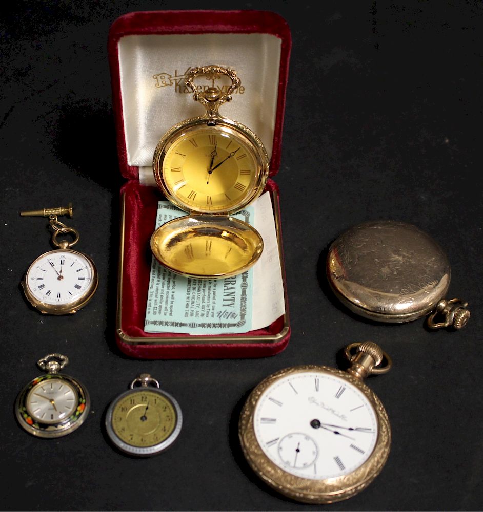 Appraisal: Pocket Watches Elgin Timex Gant Pocket Watches includes Rockford Elgin