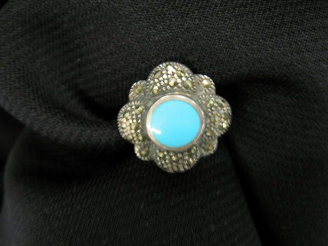 Appraisal: Turquoise Marcasite Sterling Silver Ring