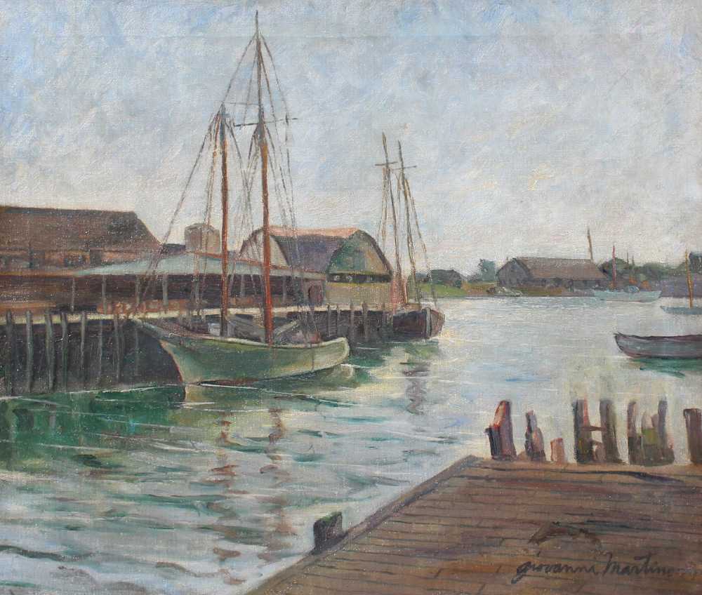 Appraisal: MARTINO Giovanni American - ''Gloucester Docks'' Oil Canvas '' x