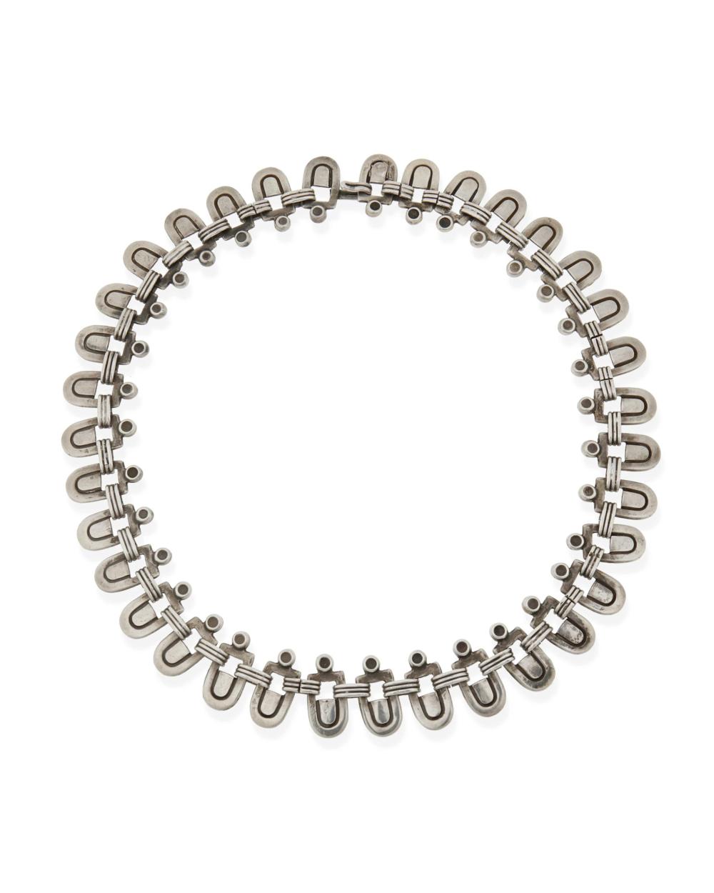 Appraisal: Hector Aguilar - Mexican A silver link necklace circa -