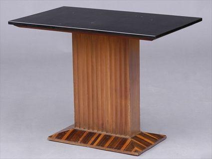 Appraisal: AMERICAN ART DECO SIDE TABLE WALNUT EBONY FORMICA x x