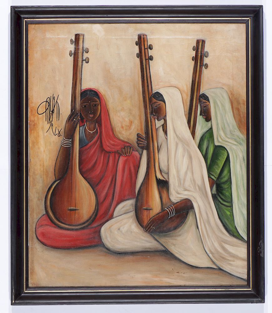 Appraisal: B Prabha - Musicians Painting B Prabha Indian - Musicians