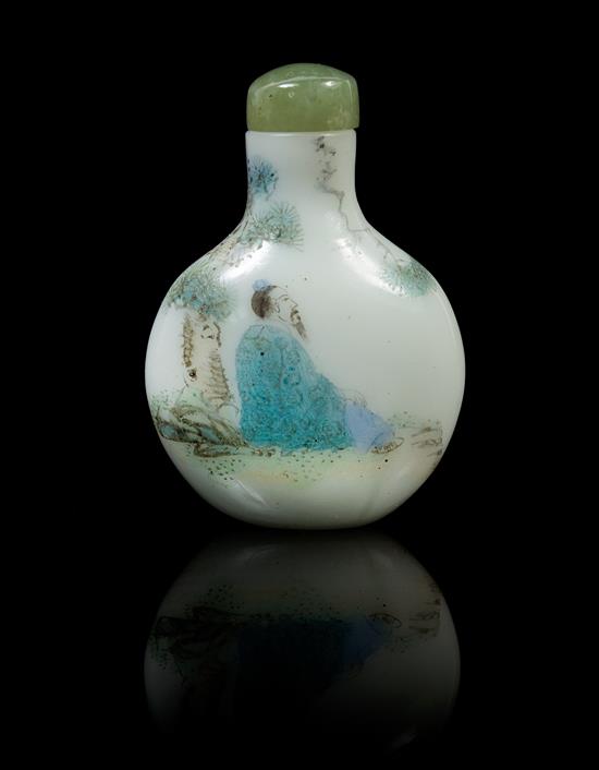 Appraisal: Sale Lot A Chinese Painted Glass Snuff Bottle likely qianlong