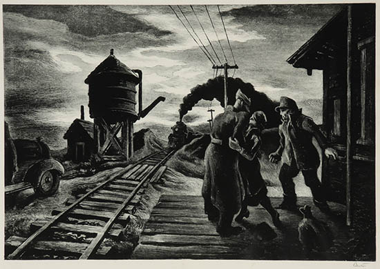 Appraisal: Thomas Hart Benton American - Morning Train Lithograph signed Benton