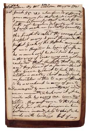 Appraisal: THE HEIRS OF THE PURITANS MASSACHUSETTS Great Awakening manuscript journal