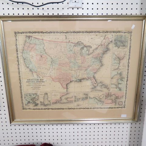 Appraisal: Johnson Ward New Military Map ofthe United States with enlarged