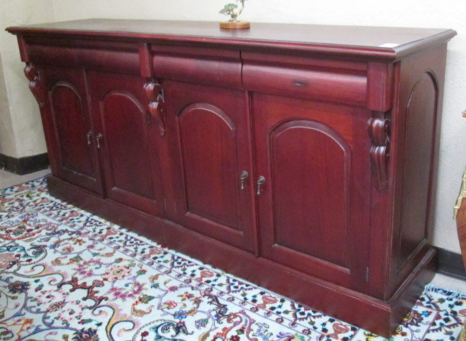 Appraisal: ENGLISH REGENCY STYLE MAHOGANY FOUR-DOOR BUFFET World Imports USA Portland