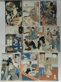 Appraisal: Kuniyoshi Utagawa woodblocks Kuniyoshi Utagawa Japanese - - Dr Kogarashi