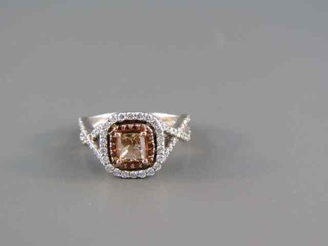 Appraisal: Diamond Ring fancy light brown square modified brilliant diamond weighing