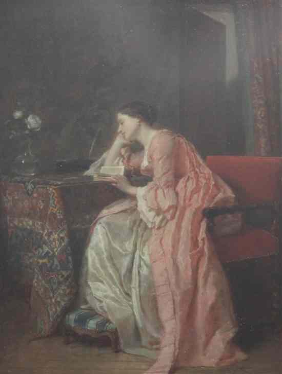 Appraisal: Antoine-Emile Plassan French - oil on wooden panel Interior with