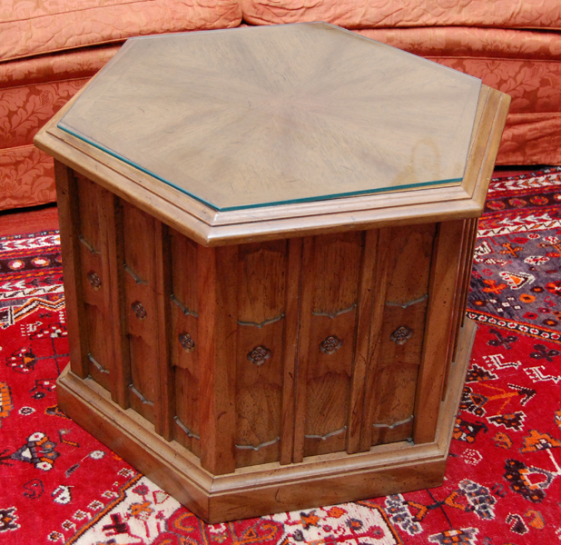 Appraisal: A GOTHIC REVIVAL TEAK CENTRE TABLE