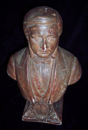 Appraisal: A plaster bust of a gentleman L Robyn Bruxelles cm