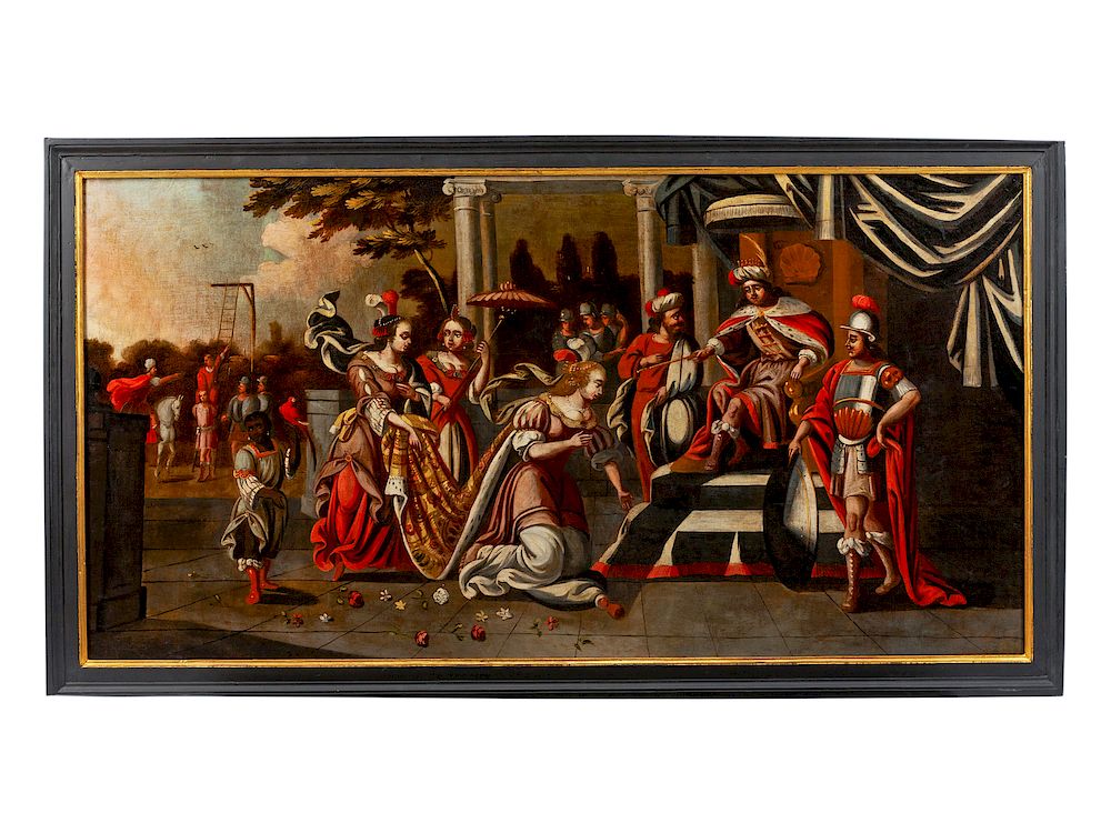 Appraisal: Continental th Century Continental th Century Esther and Ahasuerus oil