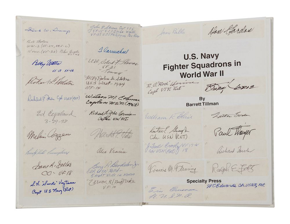 Appraisal: AVIATION - NAVY FIGHTER SQUADRONS Signatures of American pilots in