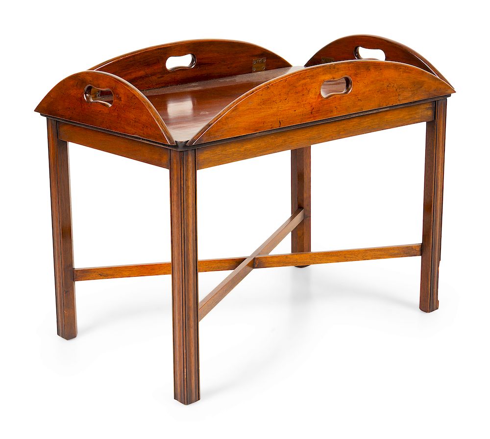 Appraisal: A Georgian Style Mahogany Butler's Tray Table A Georgian Style