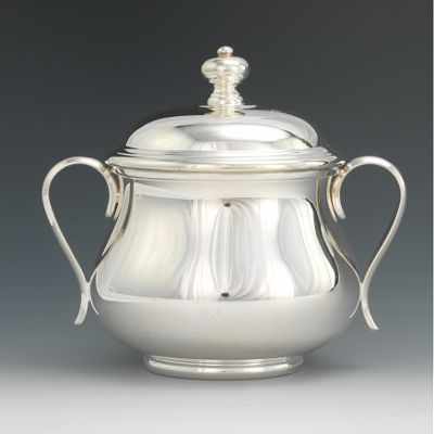 Appraisal: A Sterling Silver Sugar Bowl with Lid by Pampaloni Simple