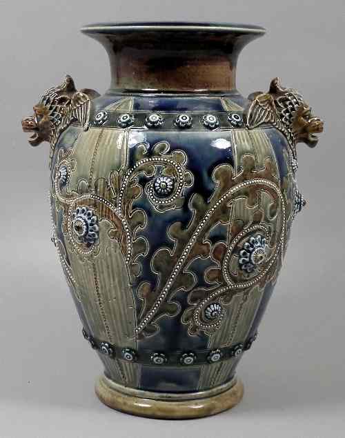 Appraisal: A Doulton Lambeth stoneware baluster shaped vase by George Tinworth