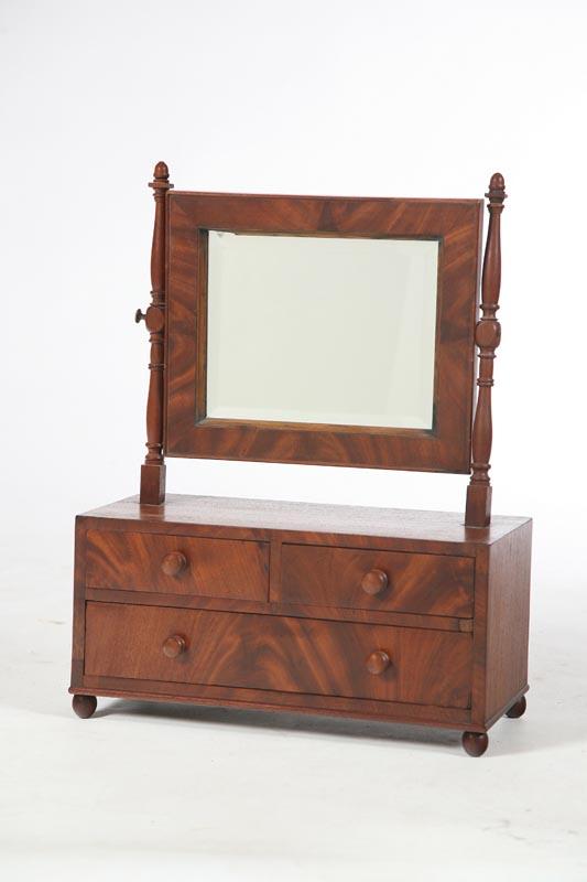 Appraisal: SHAVING MIRROR American mid th century mahogany with poplar secondary