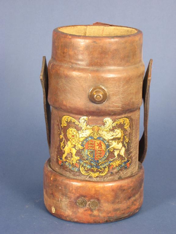 Appraisal: A leather Shell Carrier with coat of arms in