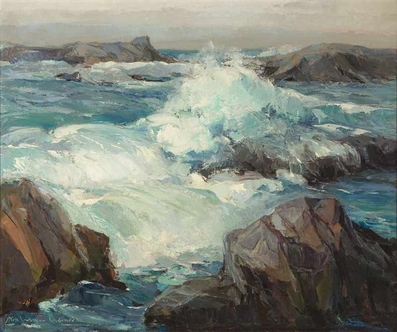 Appraisal: Nell Walker Warner - Carmel CA Carmel Coast Crashing Waves