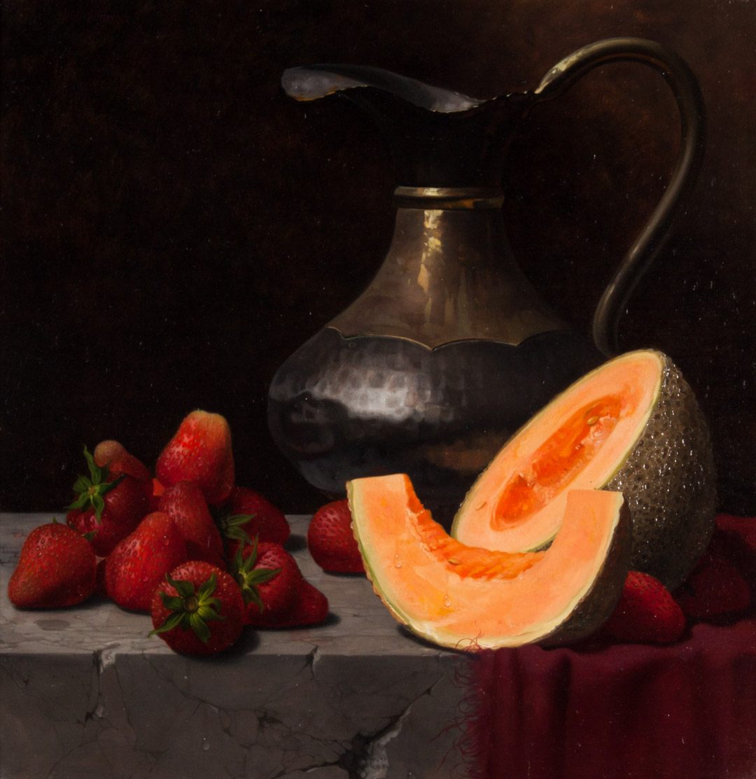 Appraisal: Will Wilson Still Life with Fruit oil on canvas American