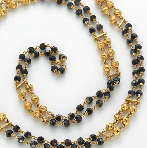 Appraisal: A black onyx and k gold necklace gross weight approximately