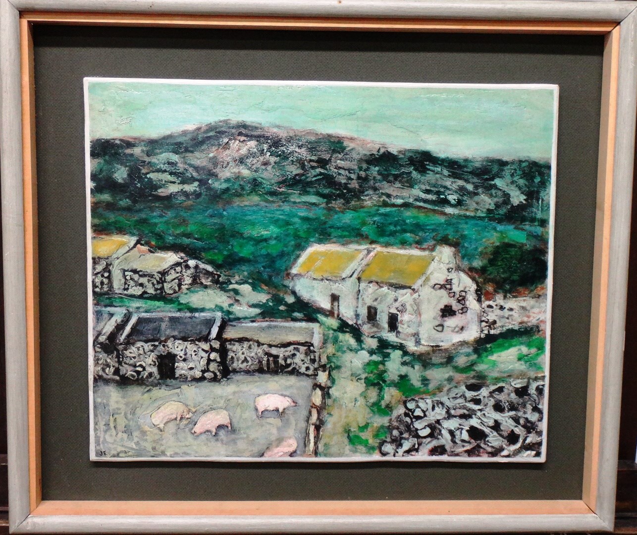 Appraisal: John Ellison th century Hill and farm oil on board