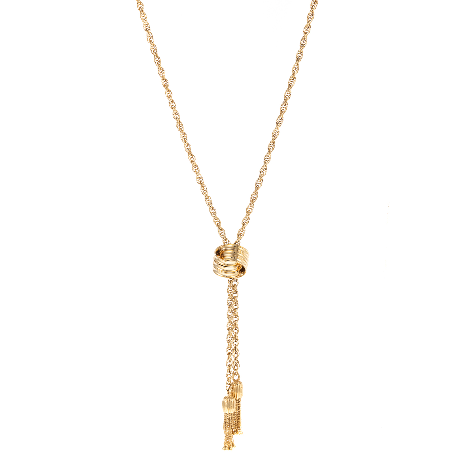 Appraisal: AN ADJUSTABLE LARIAT NECKLACE IN K YELLOW GOLD K yellow