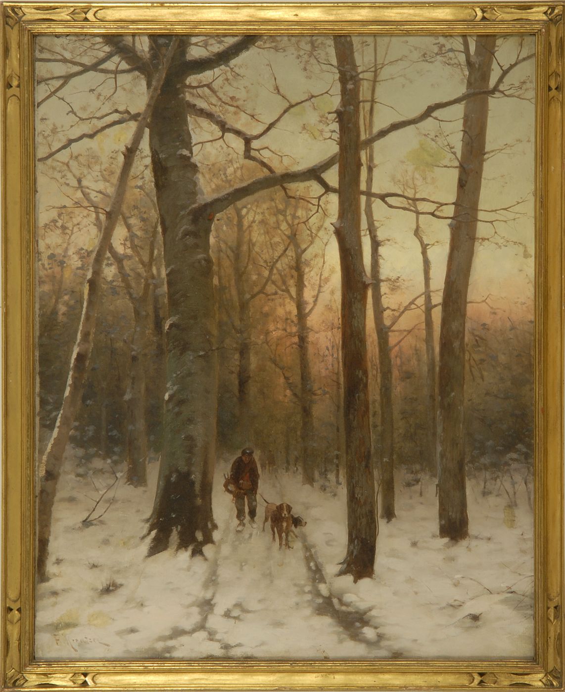 Appraisal: FELIX KREUTZERGerman - A hunter and his dogs in a