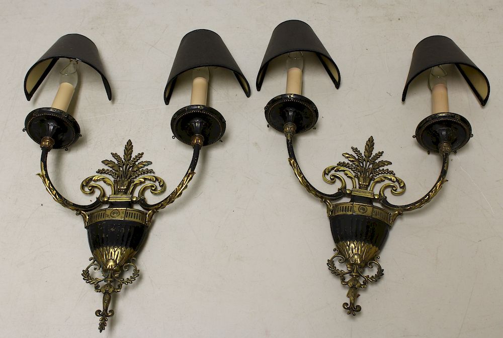 Appraisal: CALDWELL Signed Pair of Antique Sconces Nice decorative Pair signed