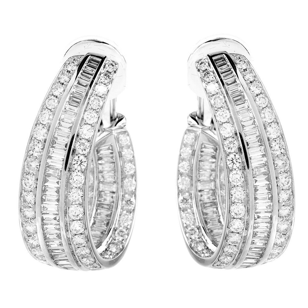 Appraisal: ct TW Diamond and K Earrings Approx Carat TW Diamond