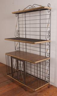 Appraisal: Decorative Metal Bakers Rack Decorative gunmetal grey with scroll work