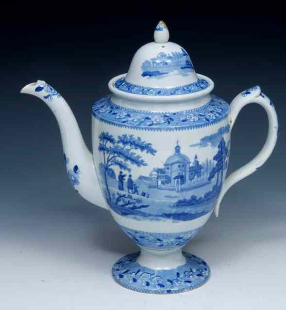 Appraisal: A SPODE BLUE AND WHITE COFFEE POT AND COVER printed