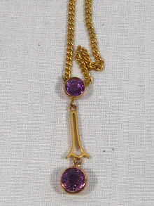 Appraisal: A carat gold amethyst drop pendant