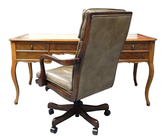 Appraisal: th C Italian writing desk and rolling desk chair with