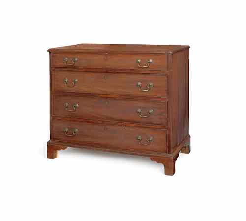 Appraisal: George III mahogany chest of drawers ca h w