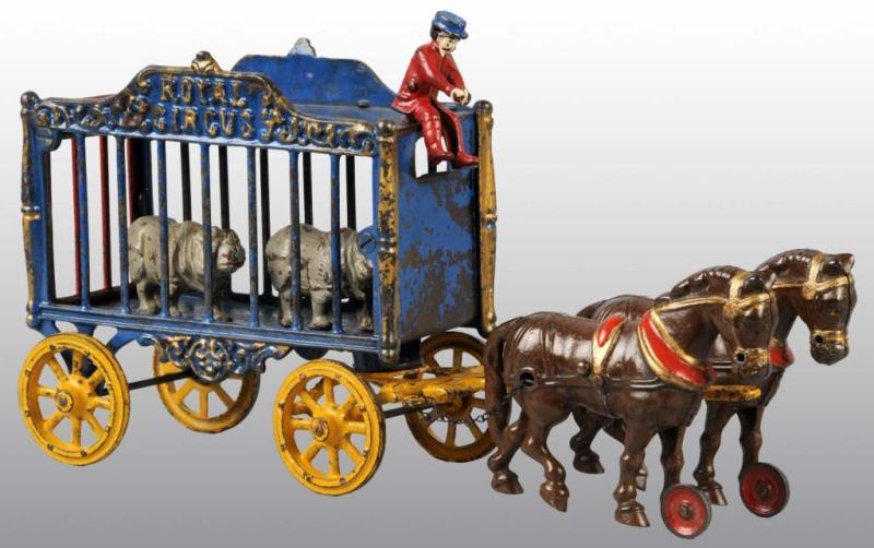 Appraisal: Cast Iron Hubley -Horse Royal Circus Cage Wagon Description Includes